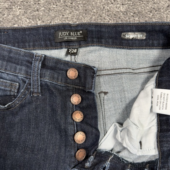 Judy Blue Jeans Womens 7/28 Skinny Fit Button Fly Stretch Denim JB82331DK - Picture 3 of 10